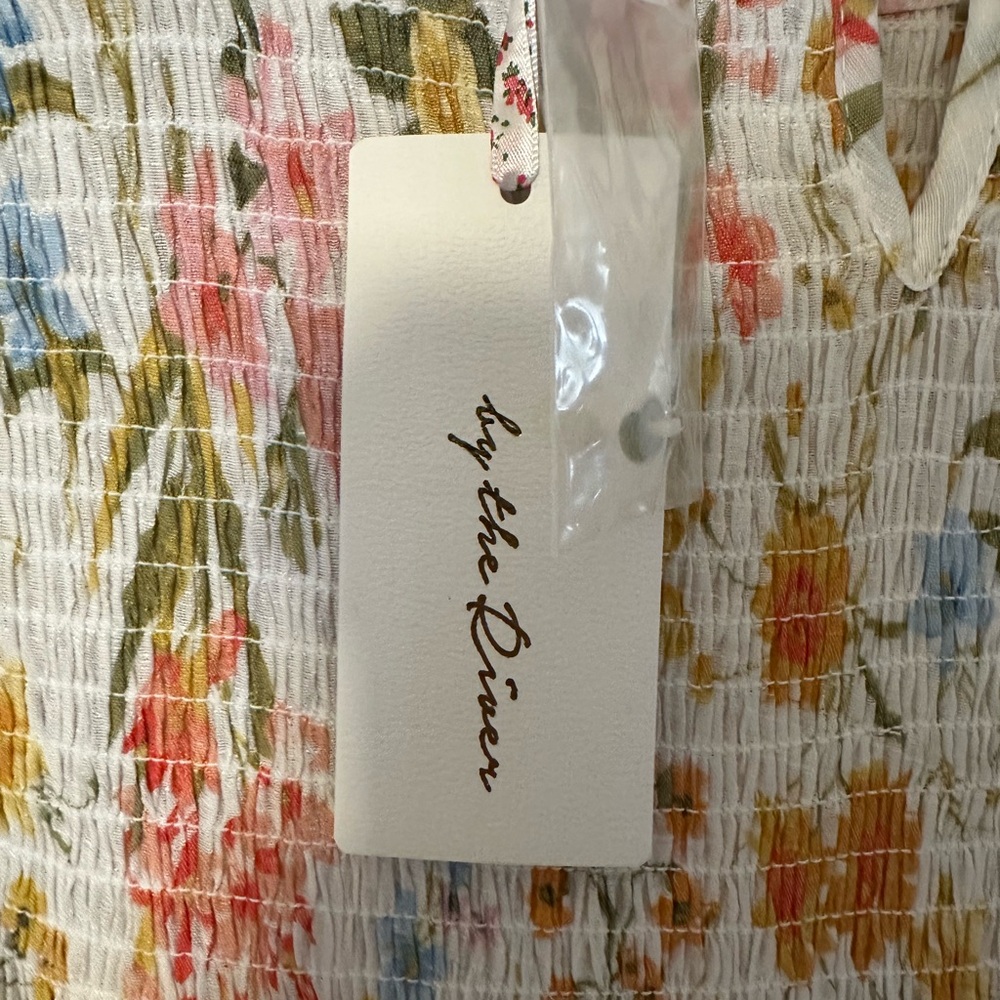 🆕 Boho Chic Smocked Tiered Floral Sun Dress by By the River, Size S $5shipped - Picture 7 of 7